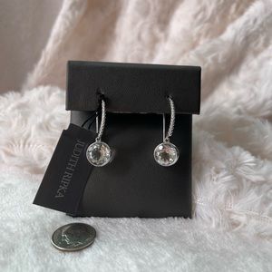 JUDITH RIPKA Silver White Quartz Drop Earrings